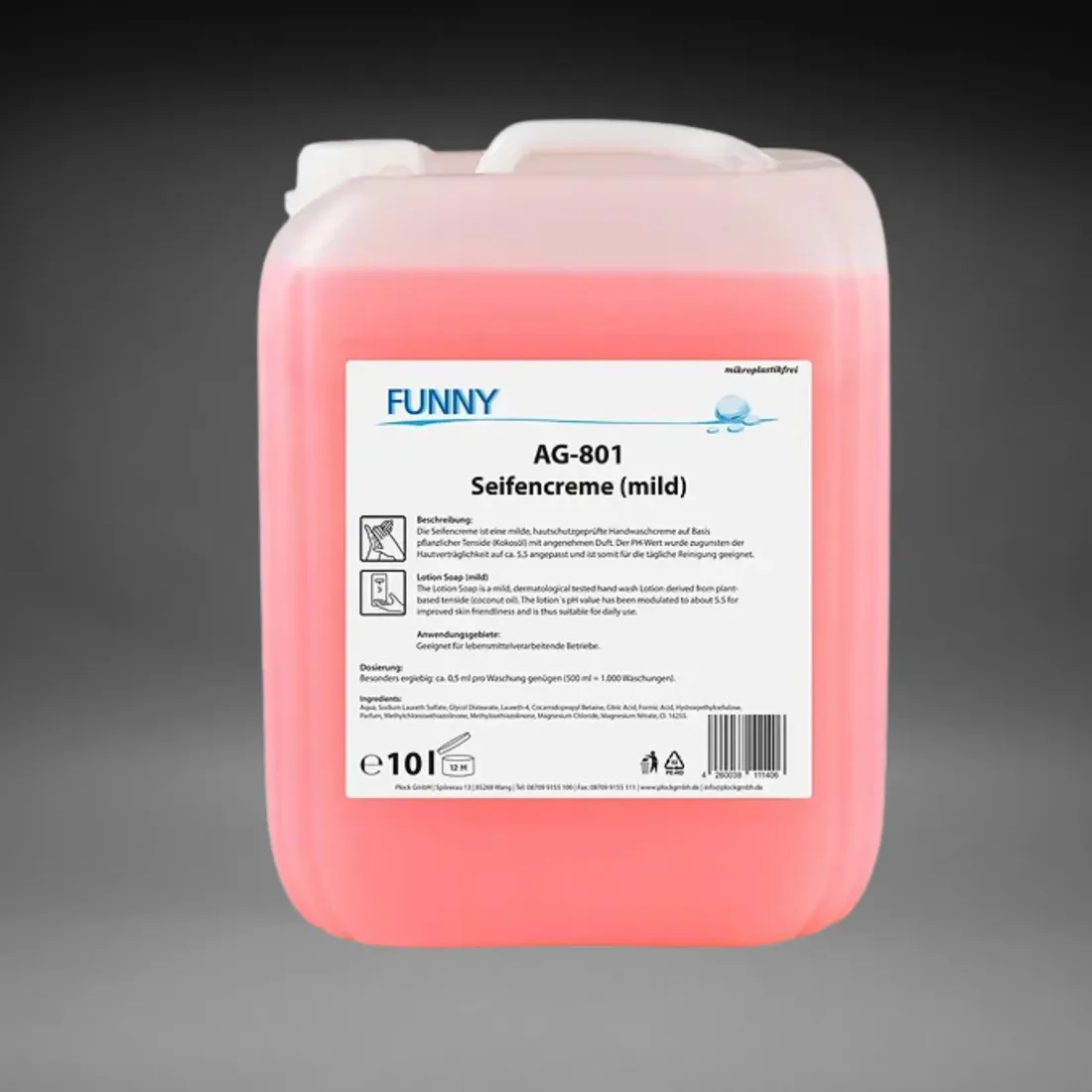 Seifenceme mild rosa 10L Kanister